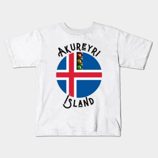 Akureyri Iceland Traffic Island Lovelight T-Shirt Kids T-Shirt